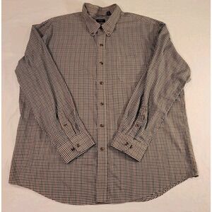 Arrow mens Plaid Long Sleeve Button Down Shirt size Large Blue Red Cotton Blend